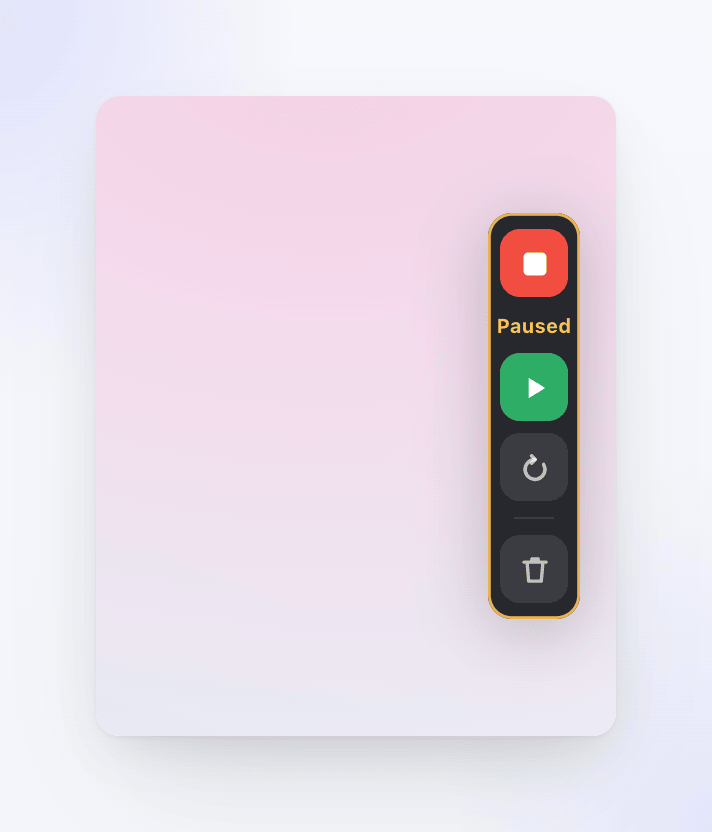 The control bar in its paused state.